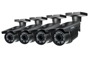 1080p HD Security Bullet Cameras with Motorized Varifocal Zoom Lenses and 3x Optical Zoom (4-pack)