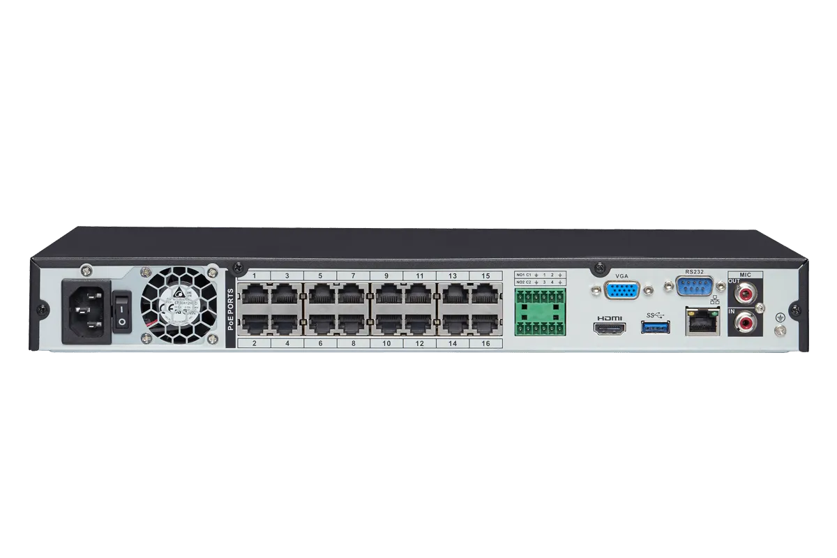 16-Channel 4K Nocturnal IP NVR System with Eight Outdoor 4K (8MP) Metal Cameras with 4x Optical Zoom and Audio Recording