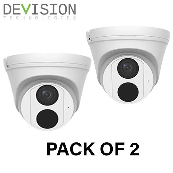 2 x Devision / IP / 2MP / Eyeball Camera / Fixed / 2.8mm Lens / Outdoor / WDR / IP67 / IK10 / 30m IR / DV-B228-DWPSI (Bundle of 2)