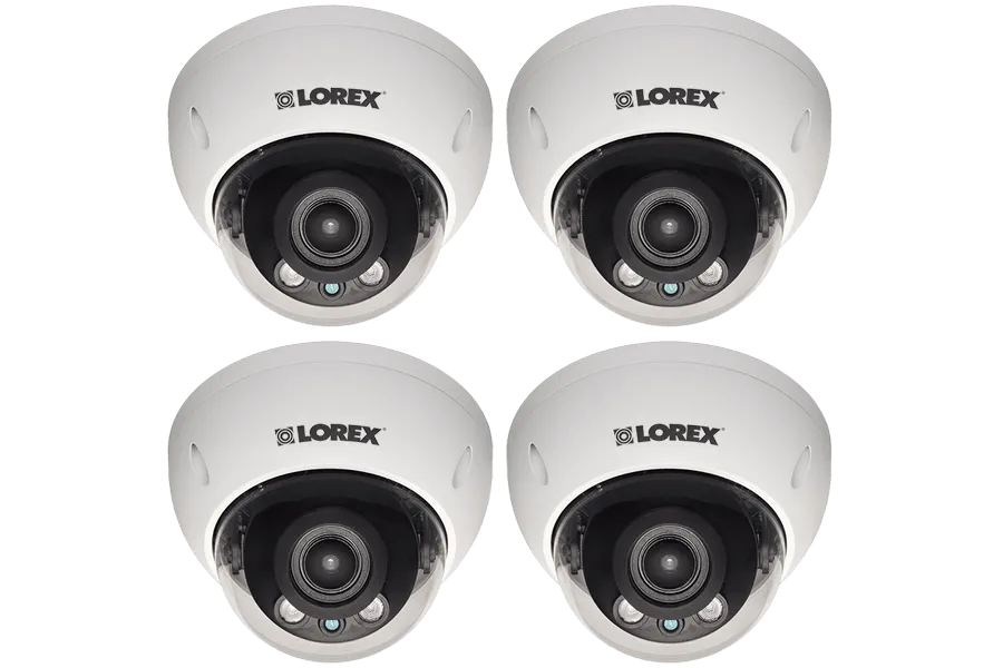 2K Super HD Vandal Proof Outdoor Security Dome Camera with Motorized Optical Varifocal 3x Zoom Lens, 140ft Night Vision (4-Pack)