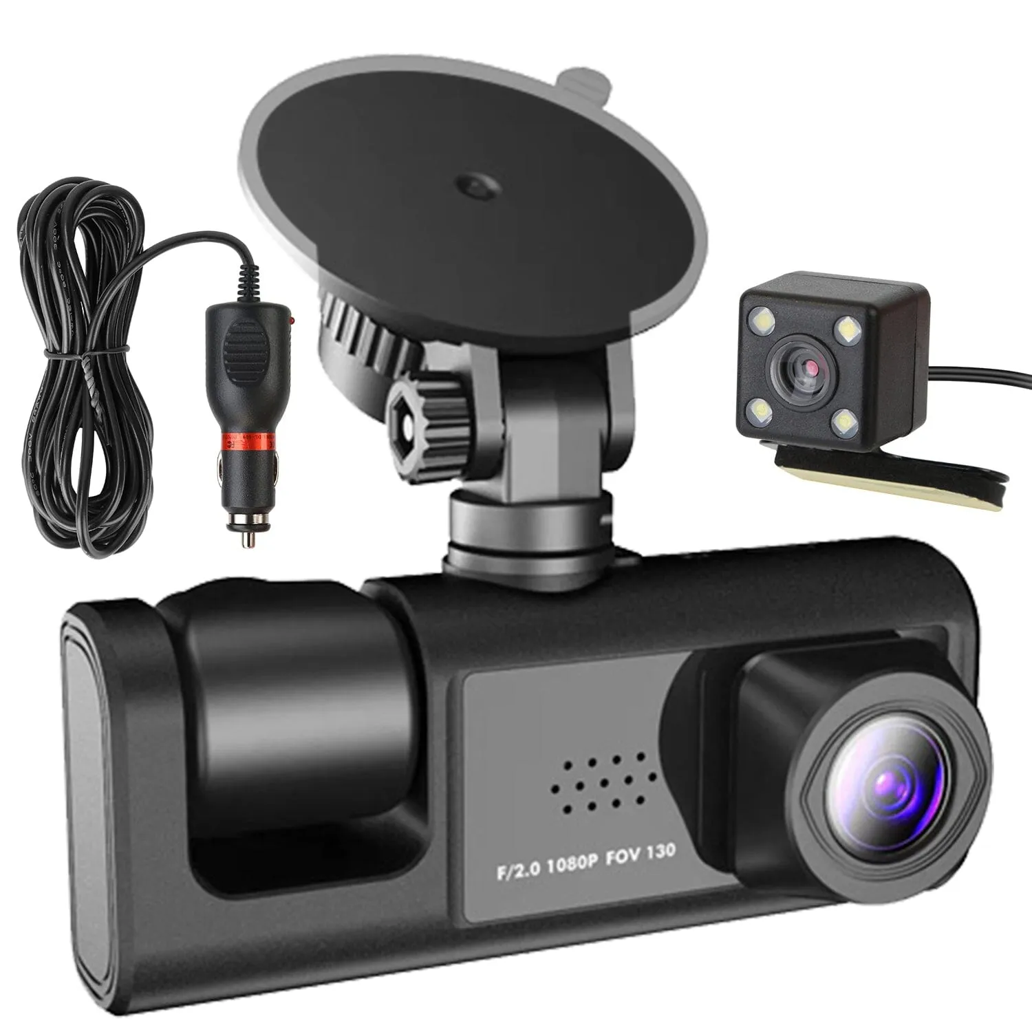 3 Channel Car DVR Dash Cam Video Recorder