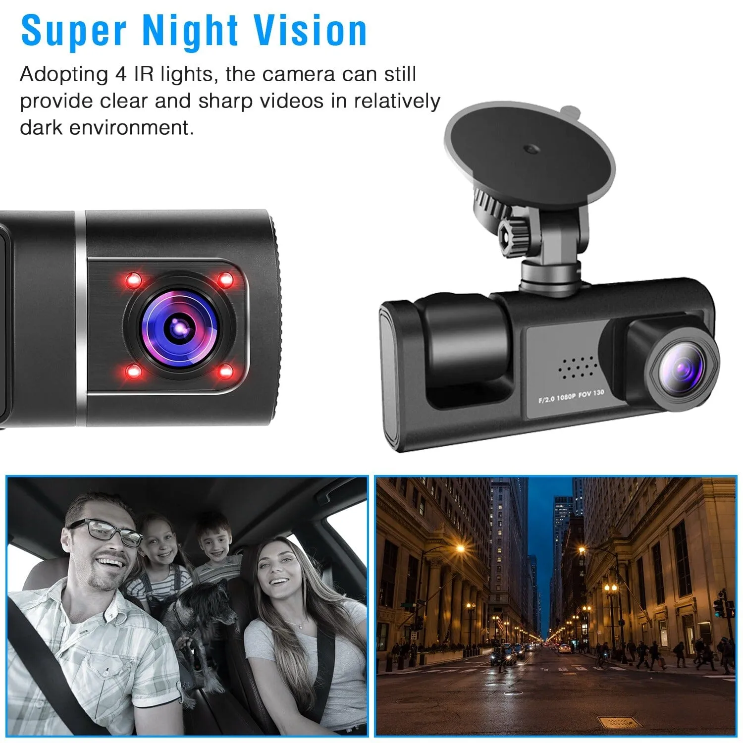 3 Channel Car DVR Dash Cam Video Recorder