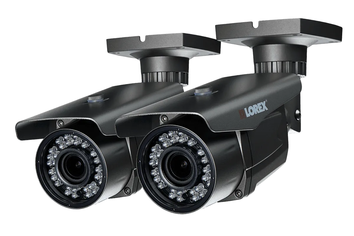 3x Zoom Lens Security Camera with 1080p HD Resolution and 170ft Night Vision (2-pack)