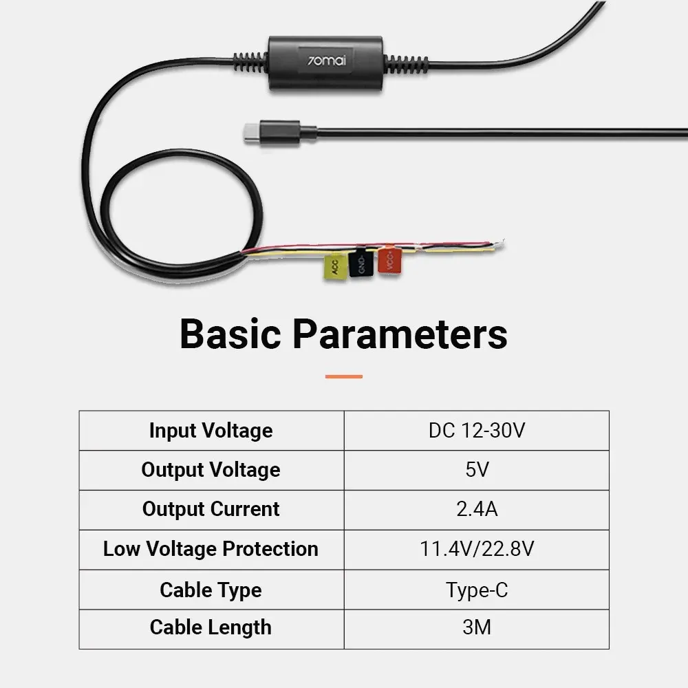 70MAI - UP03 HARDWiRE KIT TYPE-C MIDRIVE