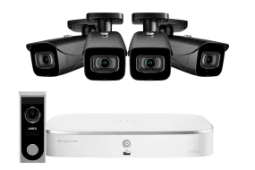 8-Channel NVR Fusion System with Four 4K (8MP) IP Cameras and a Wi-Fi Video Doorbell