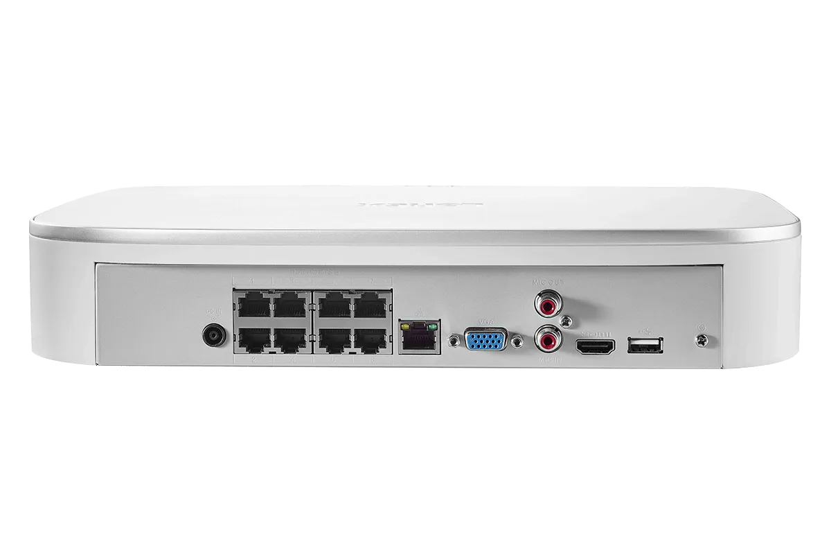 8-Channel NVR Fusion System with Four 4K (8MP) IP Cameras and a Wi-Fi Video Doorbell