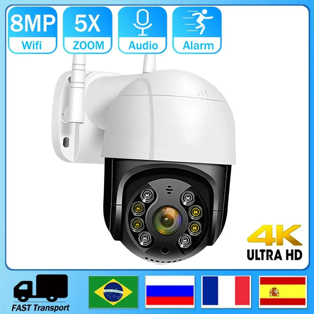 8MP 4K Wifi IP Camera Outdoor 4X Digital 5MP HD Security CCTV Camera