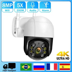 8MP 4K Wifi IP Camera Outdoor 4X Digital 5MP HD Security CCTV Camera