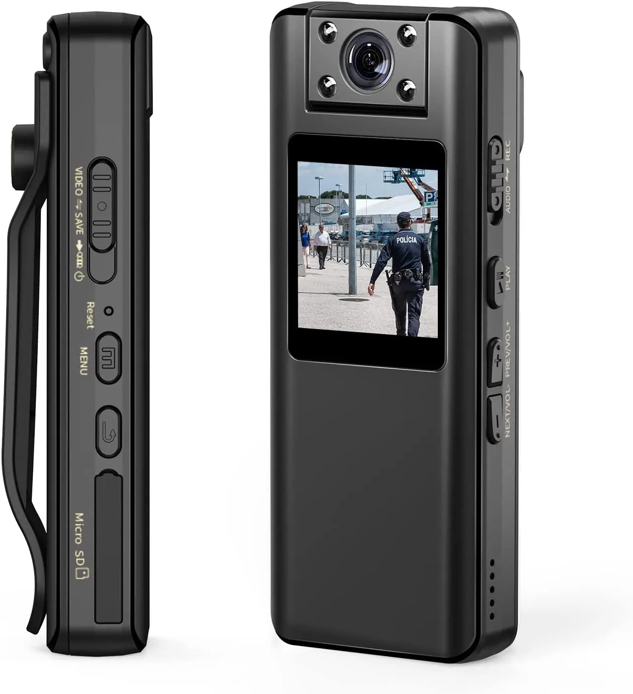 BOBLOV A22 64/32GB Body Camera, 2200Mah Battery for 10 Hours Recording,180° Rotatable Lens, 1080P Bodycam with OLED Screen to Playback, Camcorder with Audio for Walking, Delivery, Daily Proof (64GB)