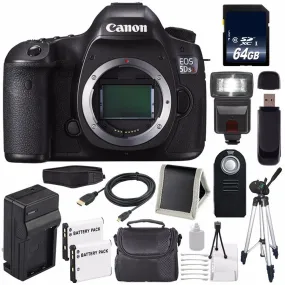 Canon EOS 5DS R DSLR Camera (International Model) 0582C002   LP-E6 Battery   64GB Memory Card  Base Bundle