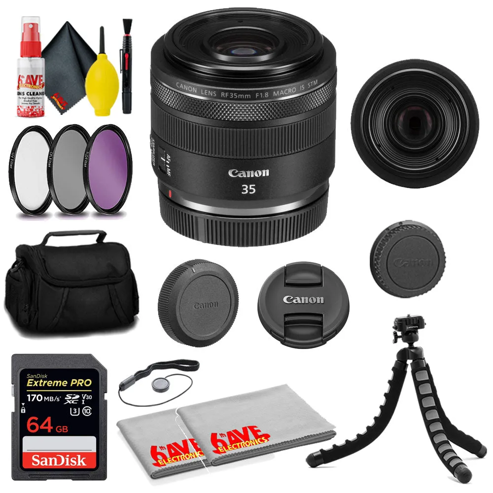 Canon RF 35mm f/1.8 IS Macro STM Lens   SanDisk 64GB Card   MORE