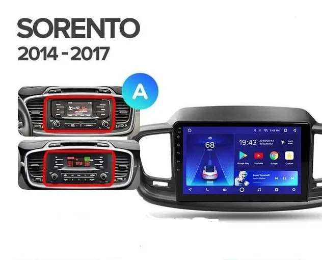 Car Dealz 10.2" Android 10.0 Kia Sorento UM 2014-2017 In Dash Plus OEM Fascia