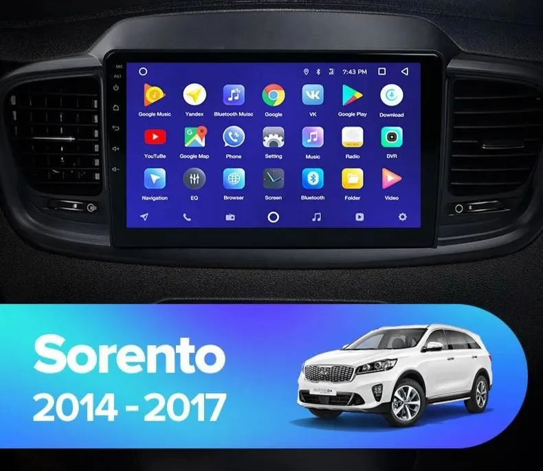 Car Dealz 10.2" Android 10.0 Kia Sorento UM 2014-2017 In Dash Plus OEM Fascia