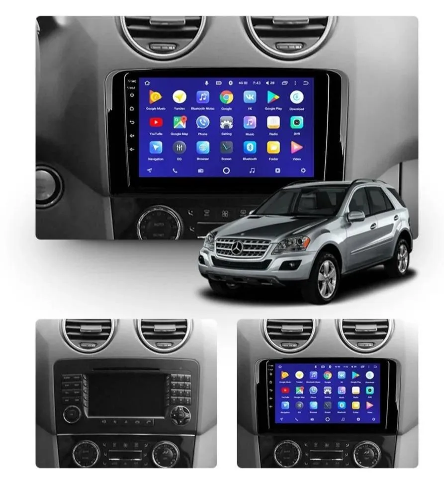 Car Dealz 10.2" Android 10.0 Mercedes Benz M-Class GL-Class 2005-2009 In Dash Plus OEM Fascia