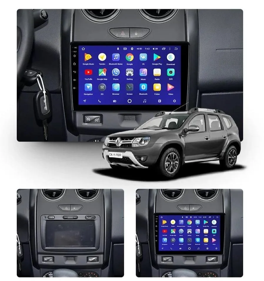 Car Dealz 10.2" Android 10.0 Renault Duster 2015-2018 In Dash Plus OEM Fascia