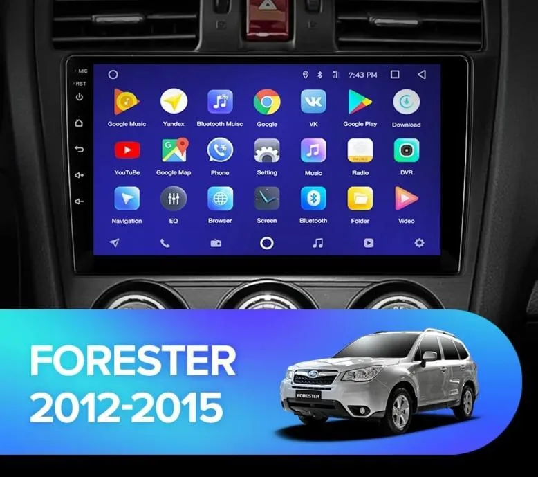 Car Dealz 10.2" Android 10.0 Subaru Forester 4 SJ 2012-2015 In Dash Plus OEM Fascia