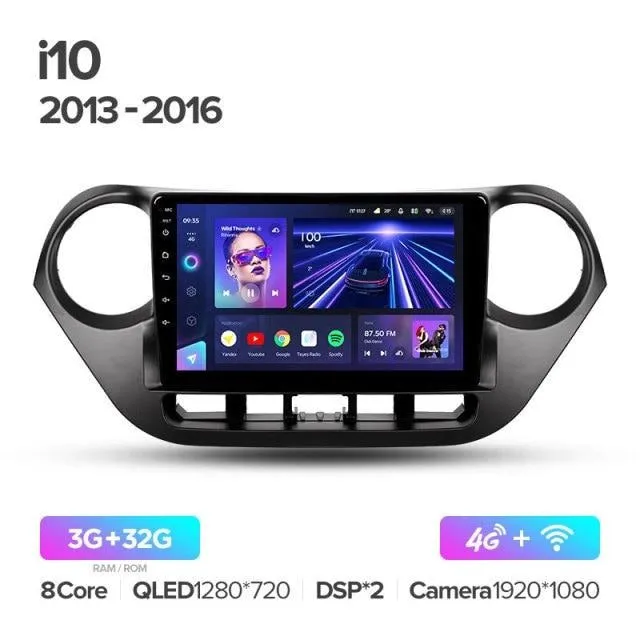 Car Dealz Elite 4G Data Model 10.2" Android 12.0 Hyundai i10 2013 - 2016 Head Unit In Dash Plus OEM Fascia