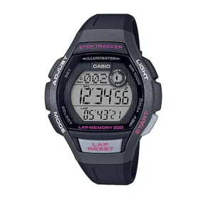 Casio Ladies' Sports Step Tracker Black Resin Band Watch LWS2000H-1A LWS-2000H-1A