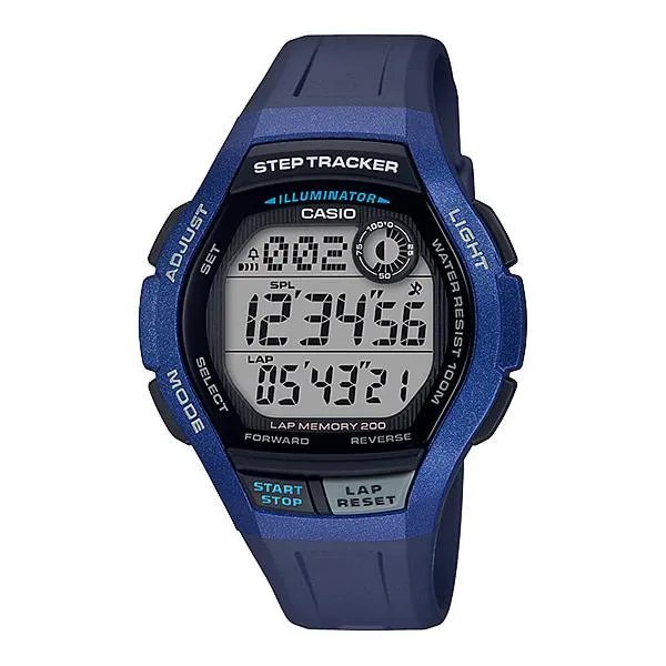 Casio Men's Sports Step Tracker Blue Resin Band Watch WS2000H-2A WS-2000H-2A