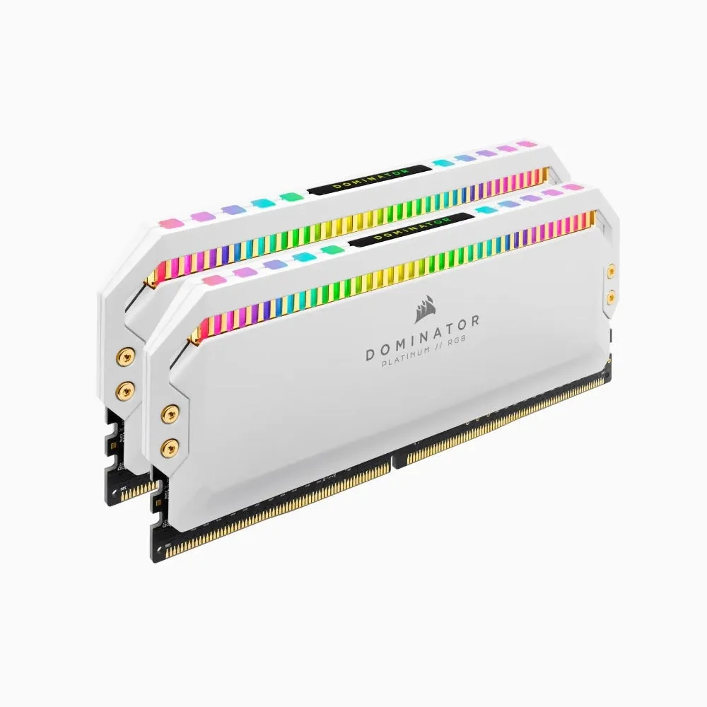 Corsair Dominator Platinum RGB RAM, 16 GB (2x8 GB) DDR4, 3200 MHz, CL16, CMT16GX4M2C3200C16W, white