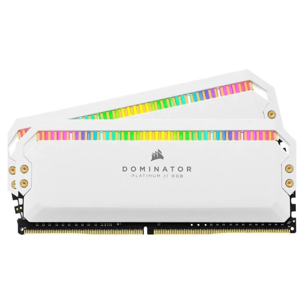 Corsair Dominator Platinum RGB RAM, 16 GB (2x8 GB) DDR4, 3200 MHz, CL16, CMT16GX4M2C3200C16W, white