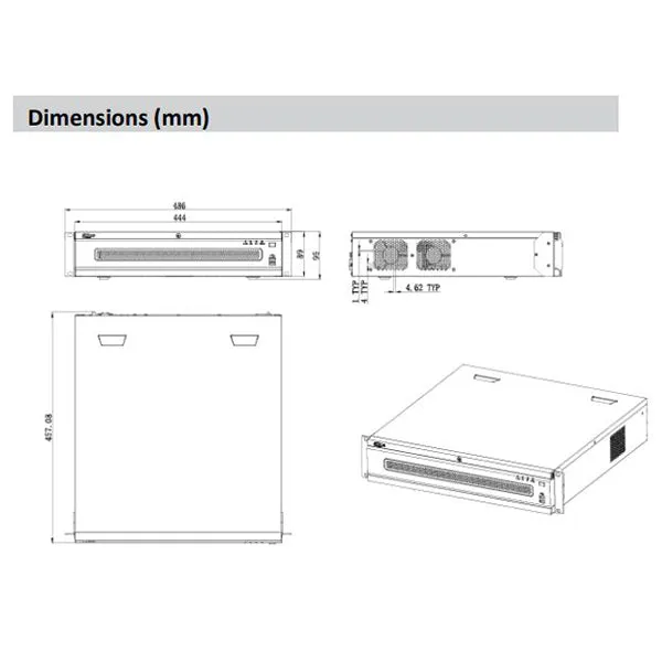 Dahua / 64-Channel / 12MP / NVR / 8 SATA / HDD Sold Separately / DH-NVR6A08-64-4KS2