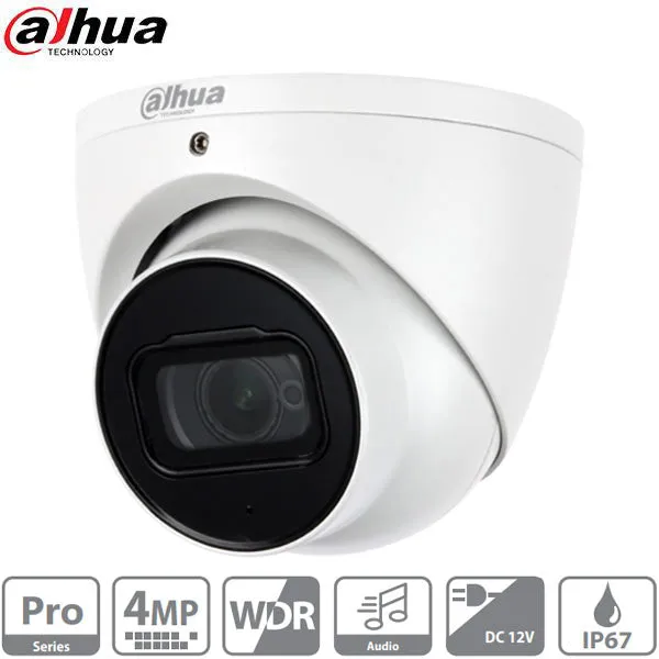 Dahua / HDCVI / 4MP / Eyeball Camera / Fixed / 2.8mm Lens / Outdoor / WDR / IP67 / Night Color / Built-in Microphone / 5 Year Warranty / DH-A42BJA2