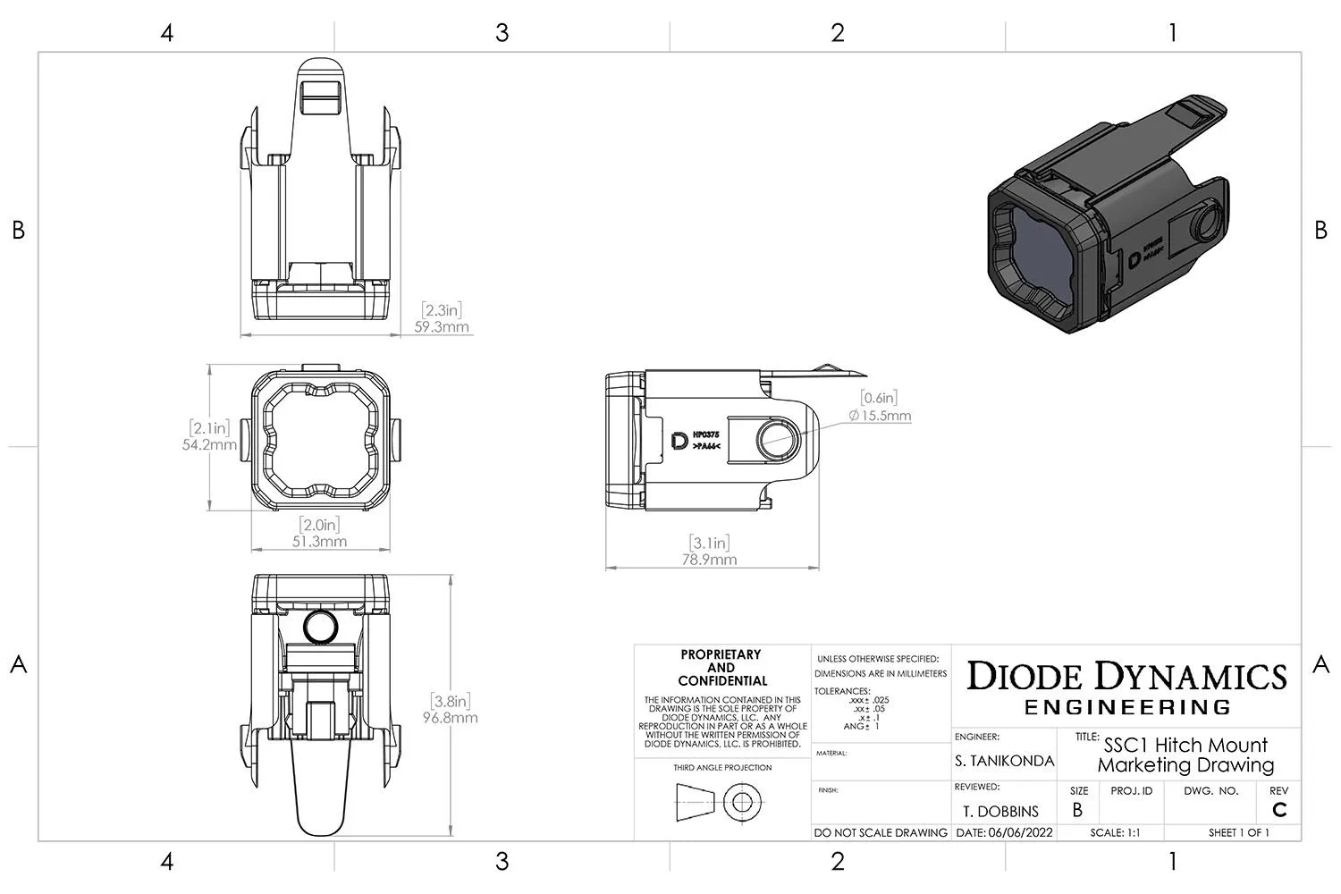 Diode Dynamics HitchMount LED Pod Reverse Kit For Tacoma (2024-Current)