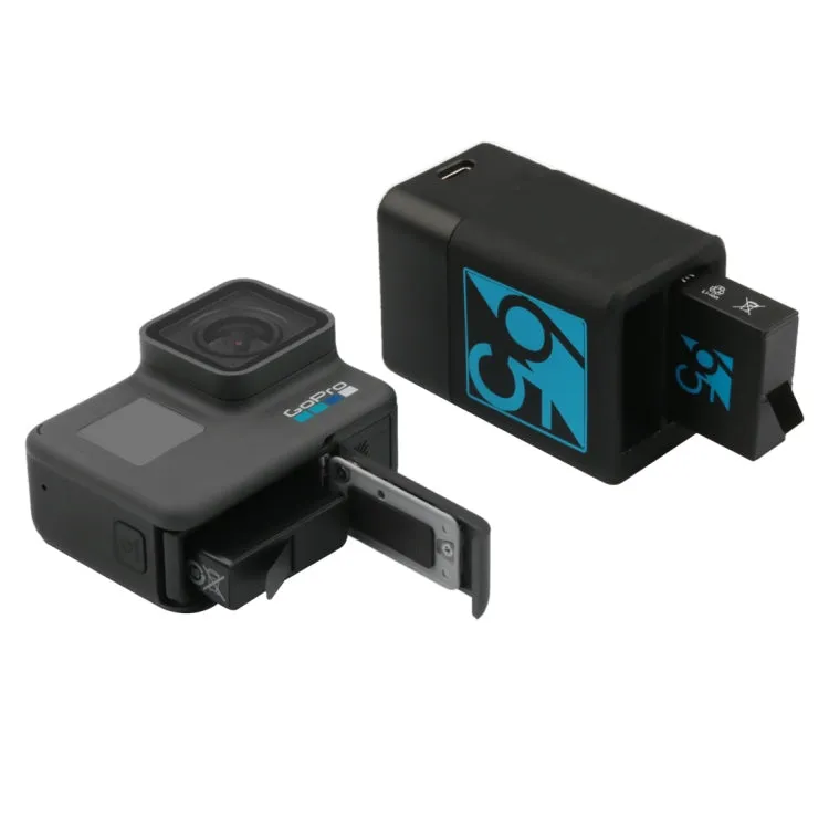 Dual Batteries Charger with USB-C / Type-C Cable for GoPro HERO6 /5