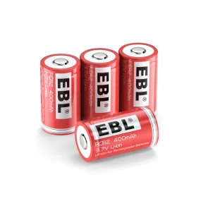 EBL CR2 Lithium Batteries 3.7V 400mAh RCR2 Rechargeable Batteries