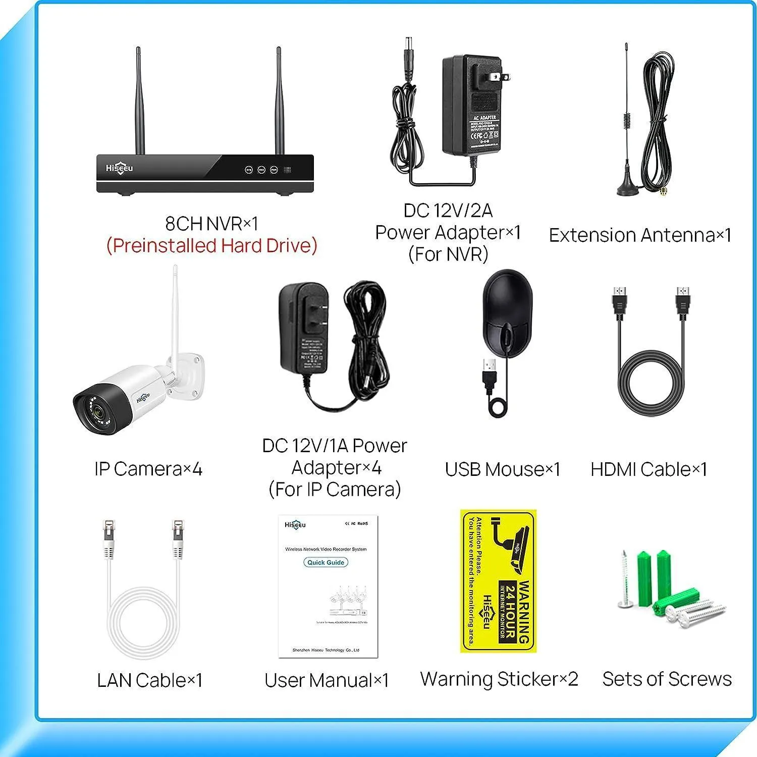 Expandable 16CH 8MP NVR 1TB HDD System Kit   2pcs PTZ Cameras