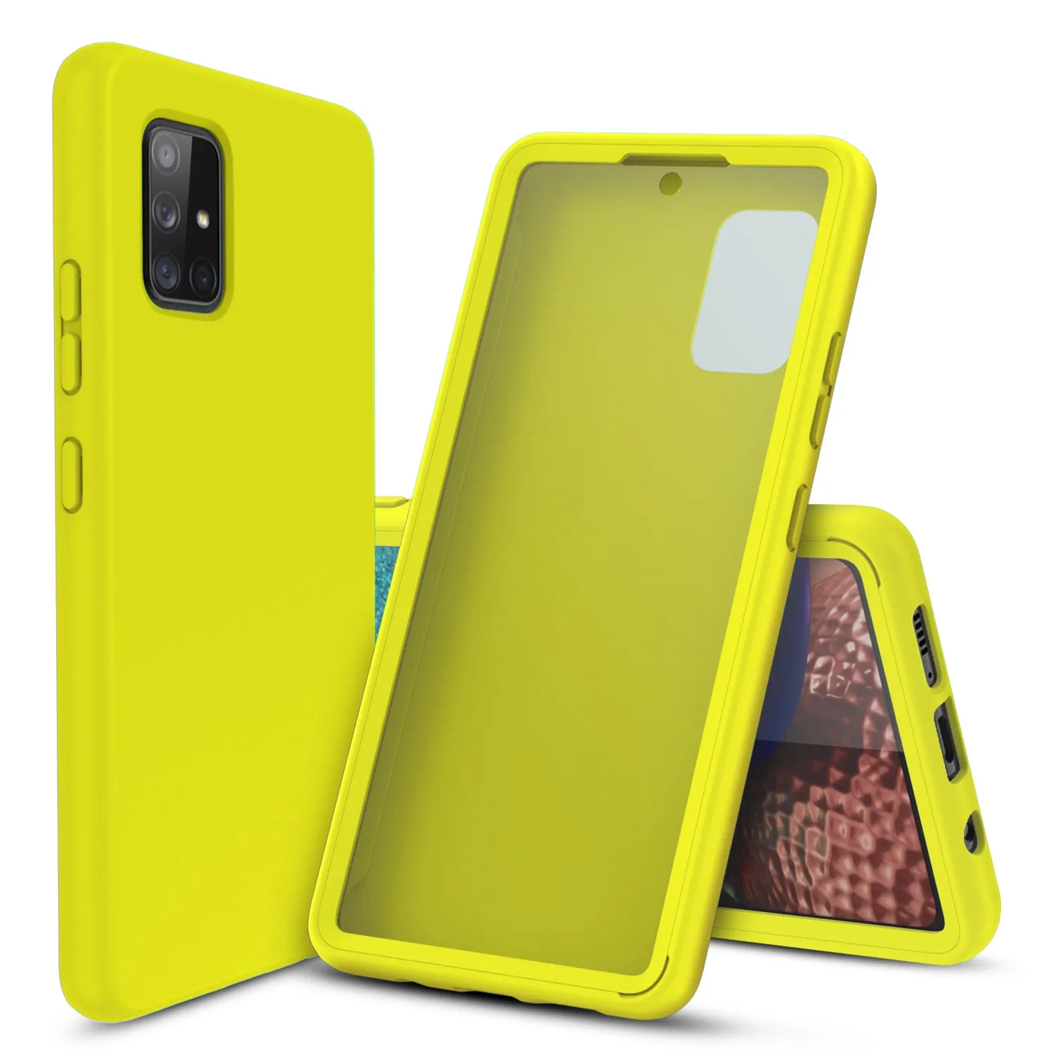 Full Body Case with Built-in Screen Protector for Samsung Galaxy A71 5G UW (Yellow)