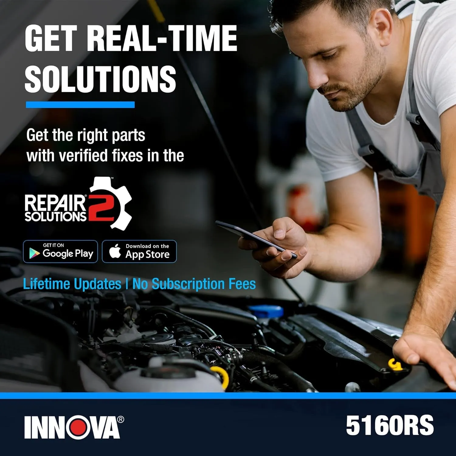 INNOVA 5160RS, OBD2 Bidirectional Scan Tool, Oe-Level All System Diagnostics, Reset Oil Light/Battery/Epb/Sas/Dpf, Mechanic Recommended Fixes & Parts, Tsbs, Free Lifetime Updates