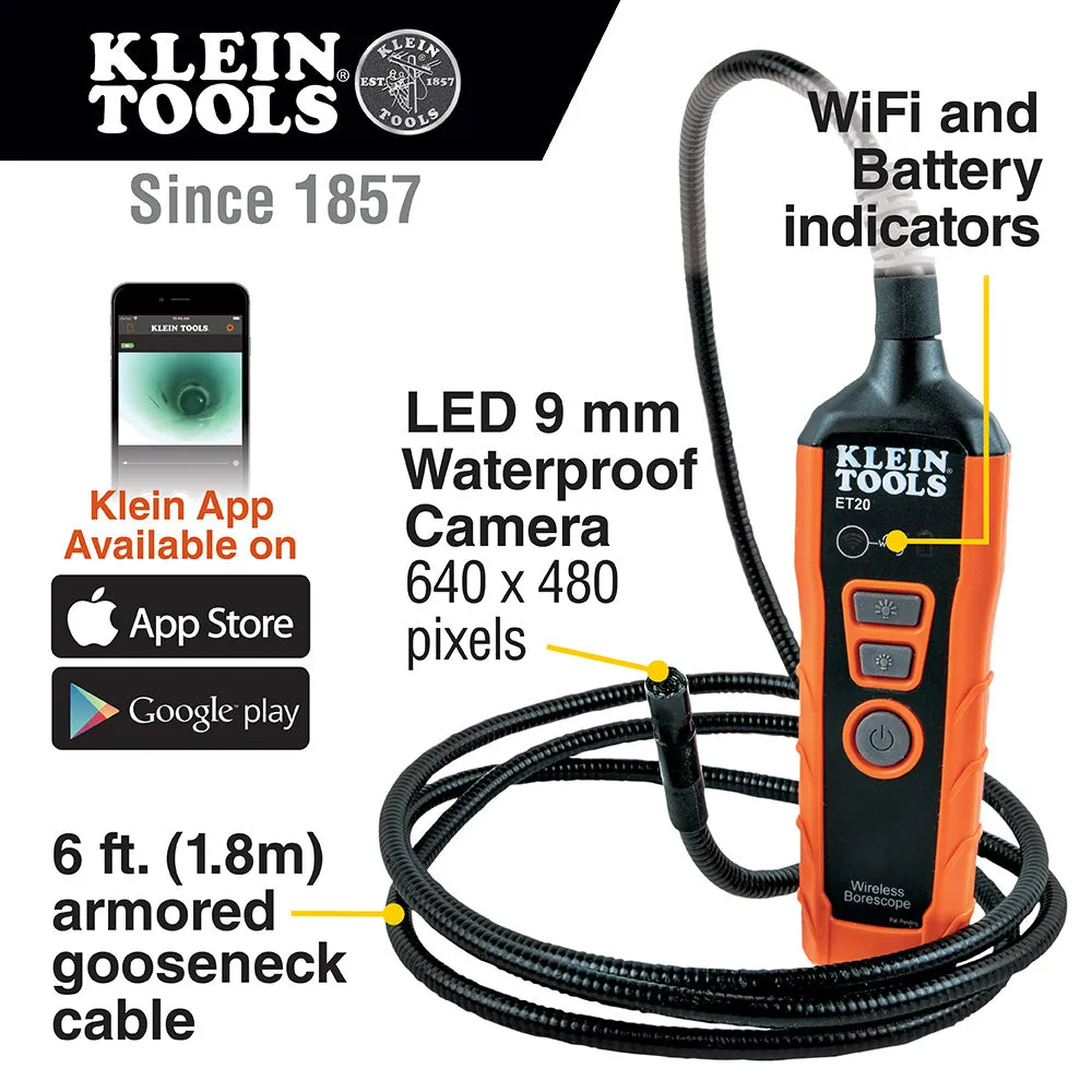 Klein ET20 WiFi Borescope Inspection Camera