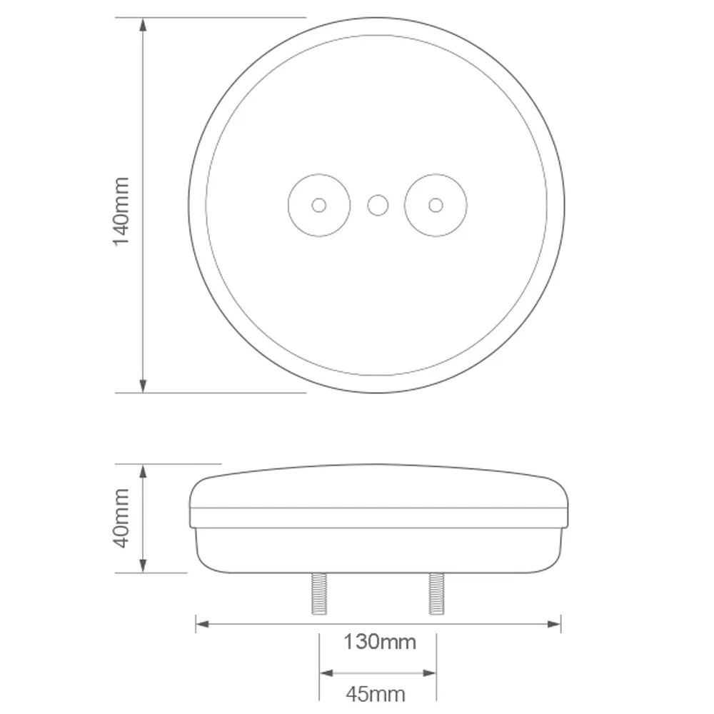 LED Round Slimline Trailer Burger Light for Trucks & Trailers / 12 - 24v