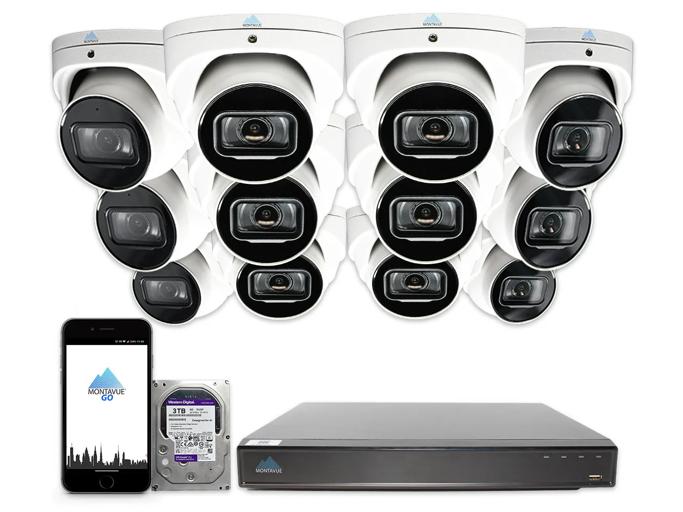 MTT8110 Package | 4K Acupick Cameras and 16 Channel 5 Series AI NVR with 3TB HDD