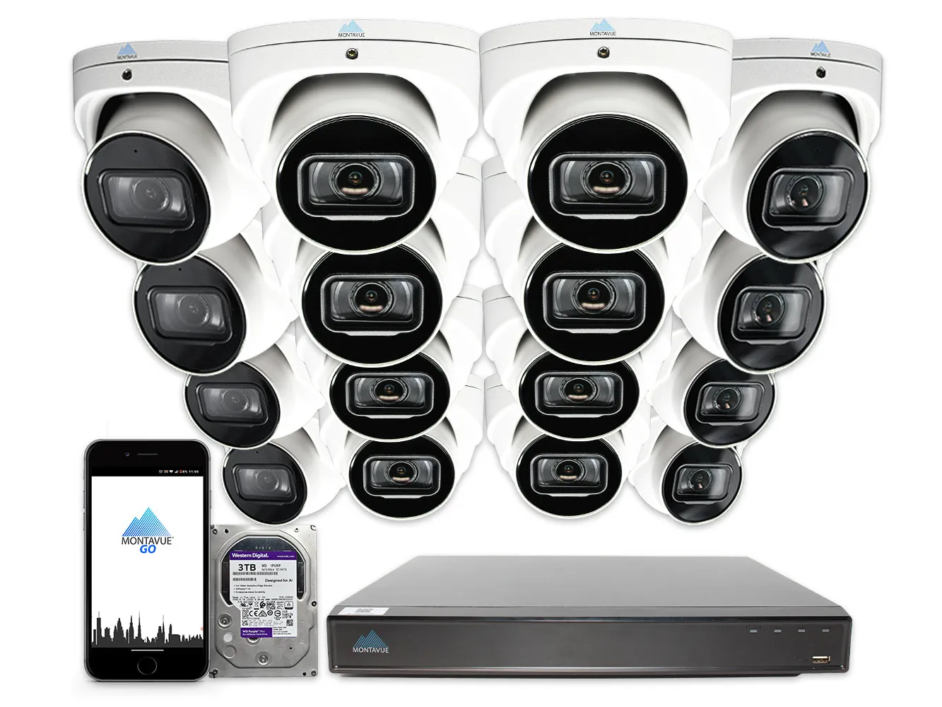 MTT8110 Package | 4K Acupick Cameras and 16 Channel 5 Series AI NVR with 3TB HDD