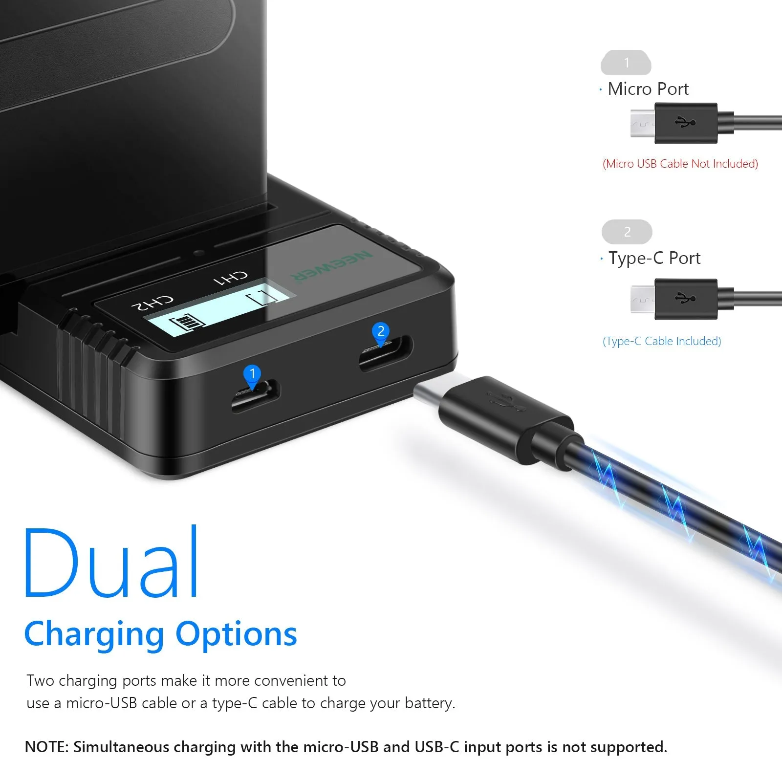 NEEWER Sony NP-F Dual USB Battery Charger