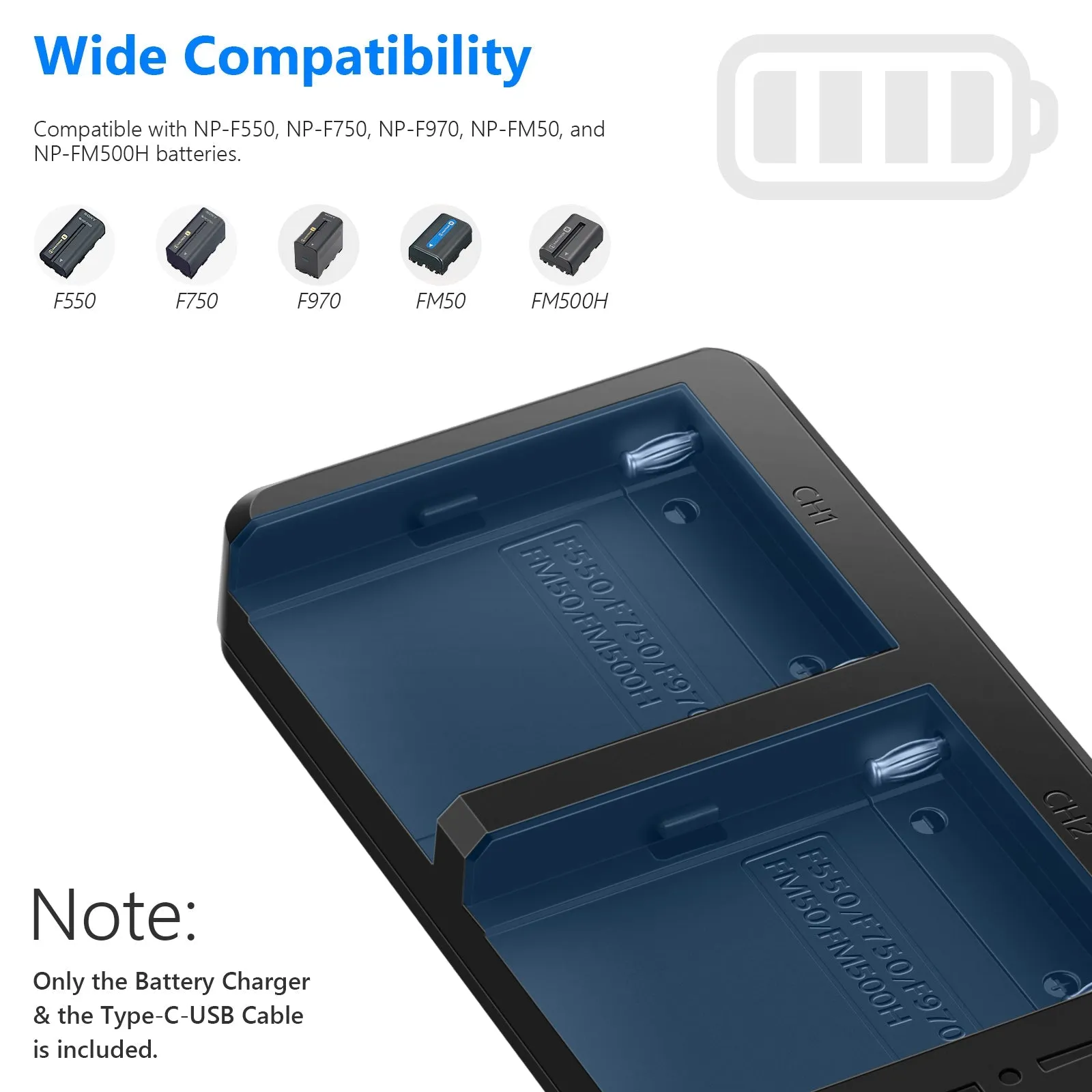 NEEWER Sony NP-F Dual USB Battery Charger