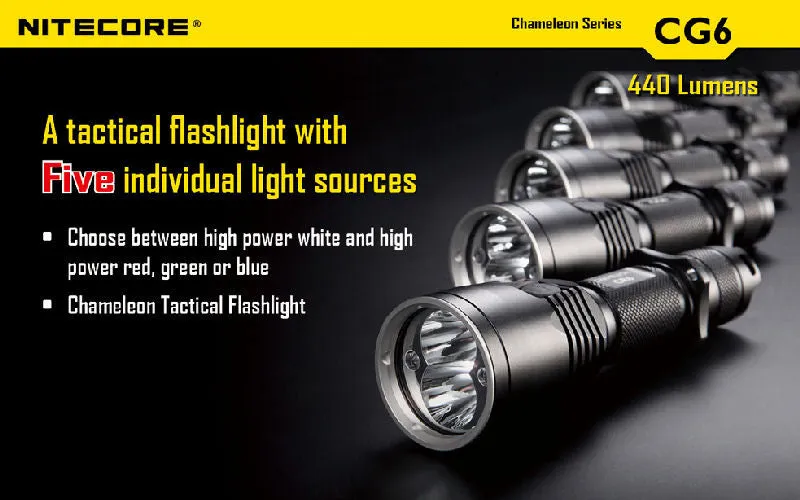 NITECORE Chameleon CG6 440 Lumen CREE XP-G2(R5) LED Flashlight