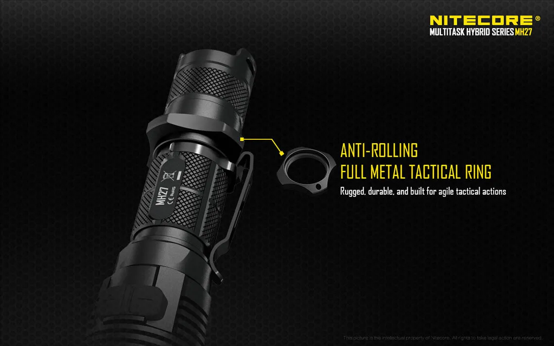 Nitecore MH27 RGB LED USB Flashlight XP-L HI Cree LED With Nitecore NL1823 18650 Lithium Battery