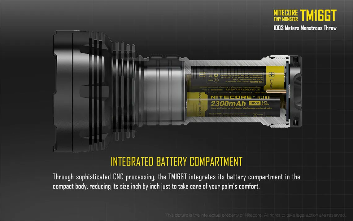 Nitecore TM16GT 4x 18650 3600 Lumens 4 Cree XP-L HI V3 LED Flashlight