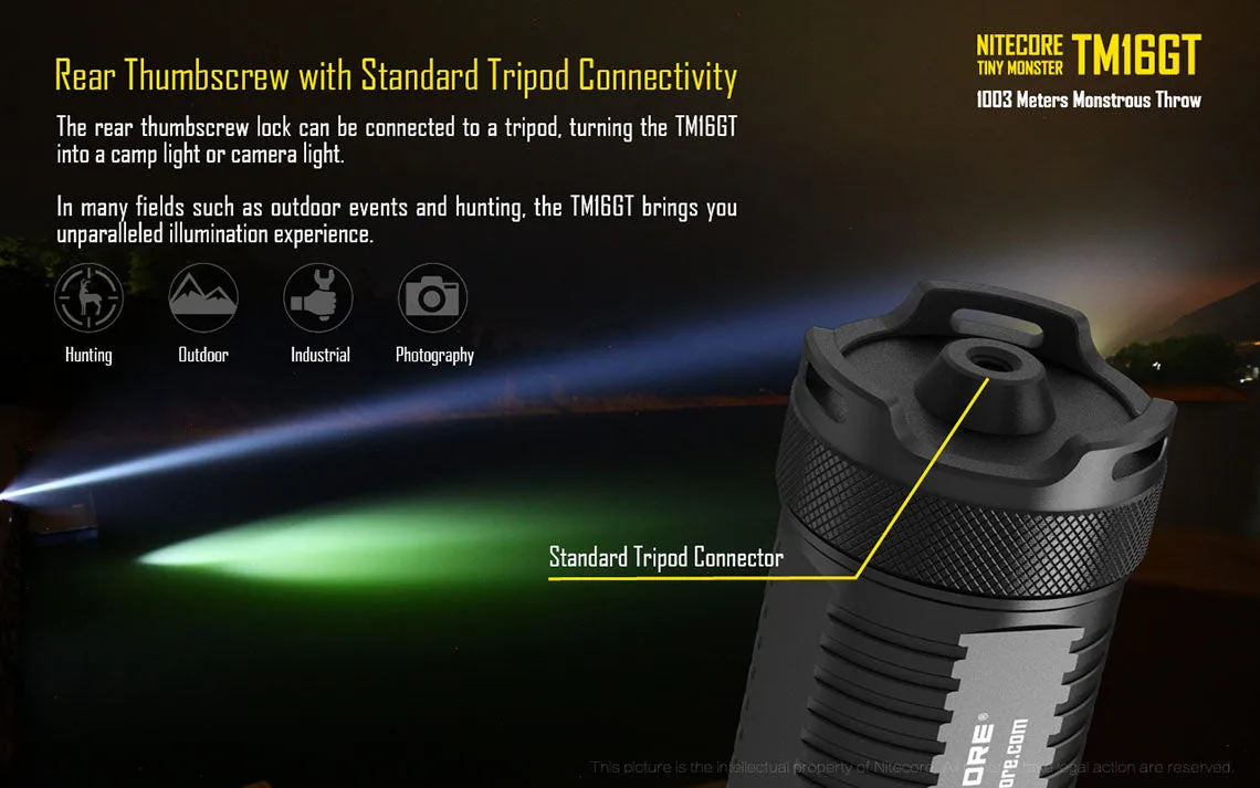 Nitecore TM16GT 4x 18650 3600 Lumens 4 Cree XP-L HI V3 LED Flashlight