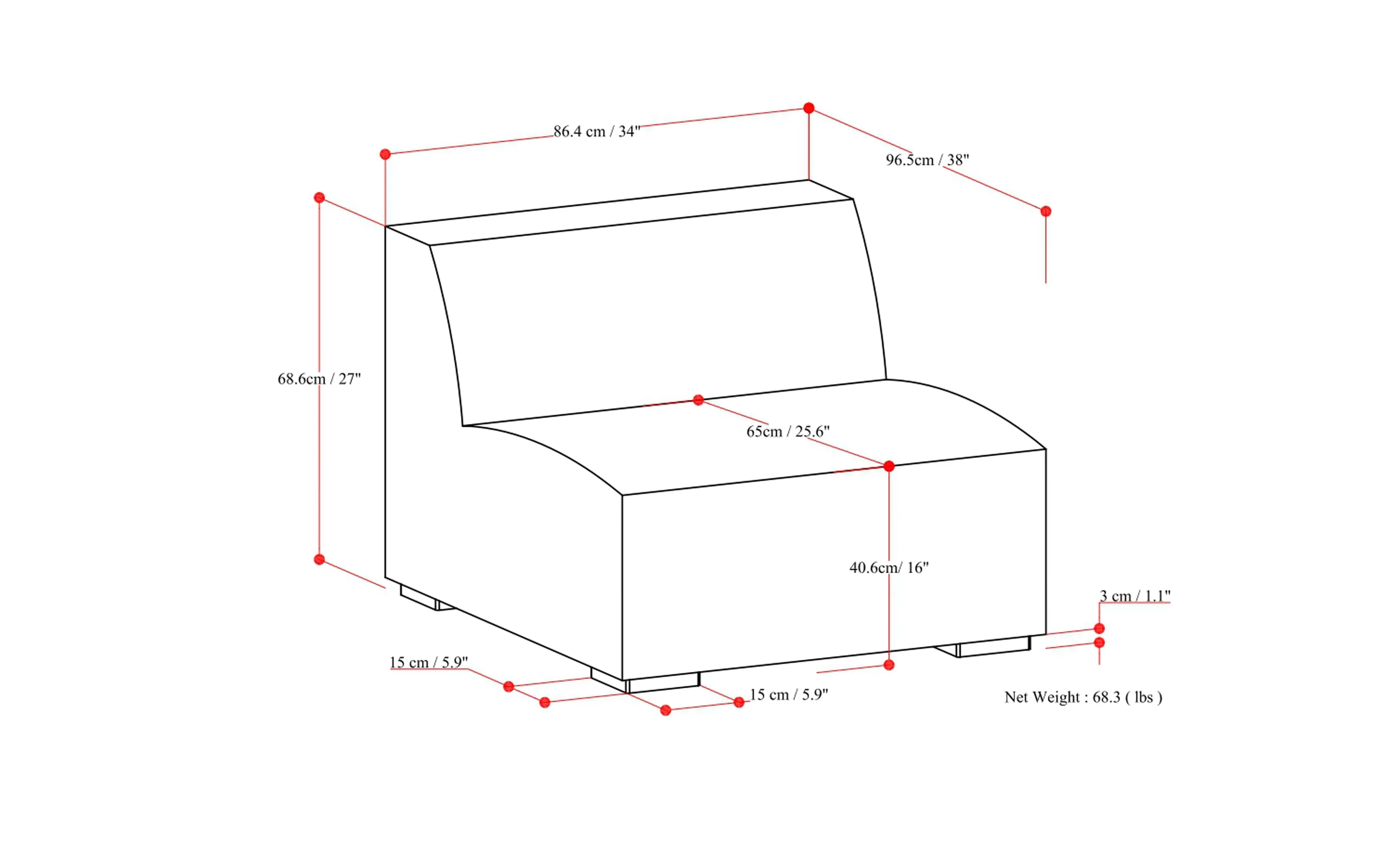 Rex Center Module in Genuine Leather