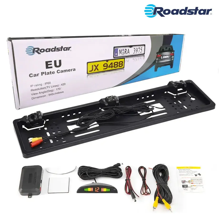 Roadstar Universal Number Plate Rear View Camera With Parking Sensors