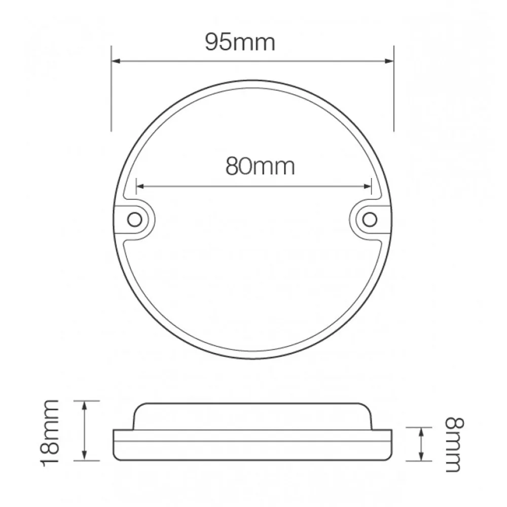 Round 95mm European Style Lamps by LED Autolamps 95 Series