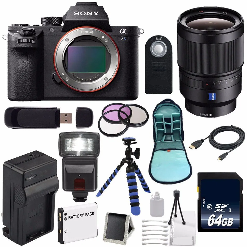 Sony Alpha a7S II a7S Mark II a7SII ILCE7SM2/B Mirrorless Digital Camera (International Model)   Sony Distagon T FE 35mm Lens Advanced Bundle