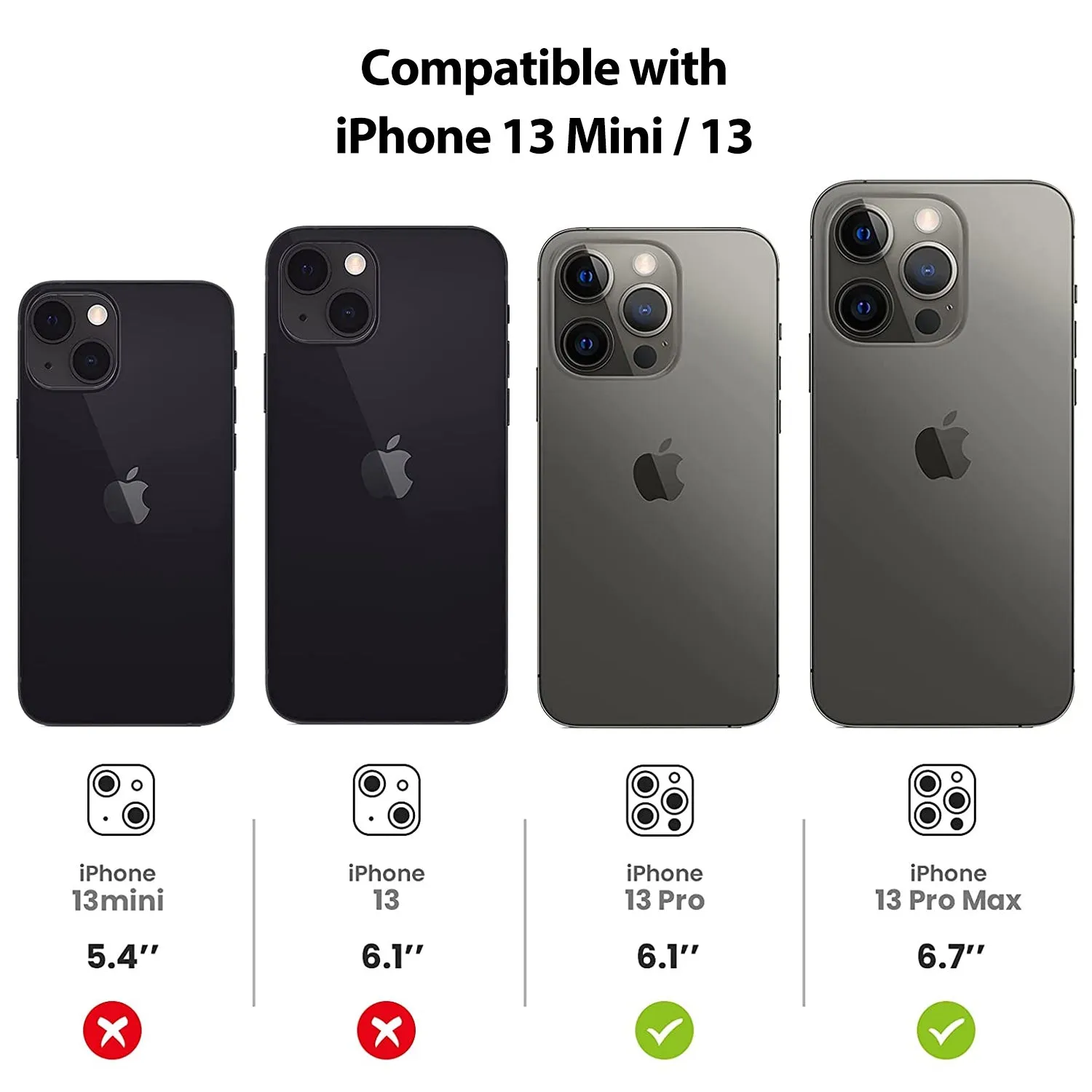 Tough On iPhone 13 Pro Camera Lens Protector Black