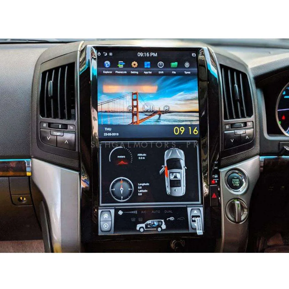 Toyota Land Cruiser ZX Tesla LCD Black 16 Inches High Version- Model 2008-2016 - IPS Display Multimedia System Android