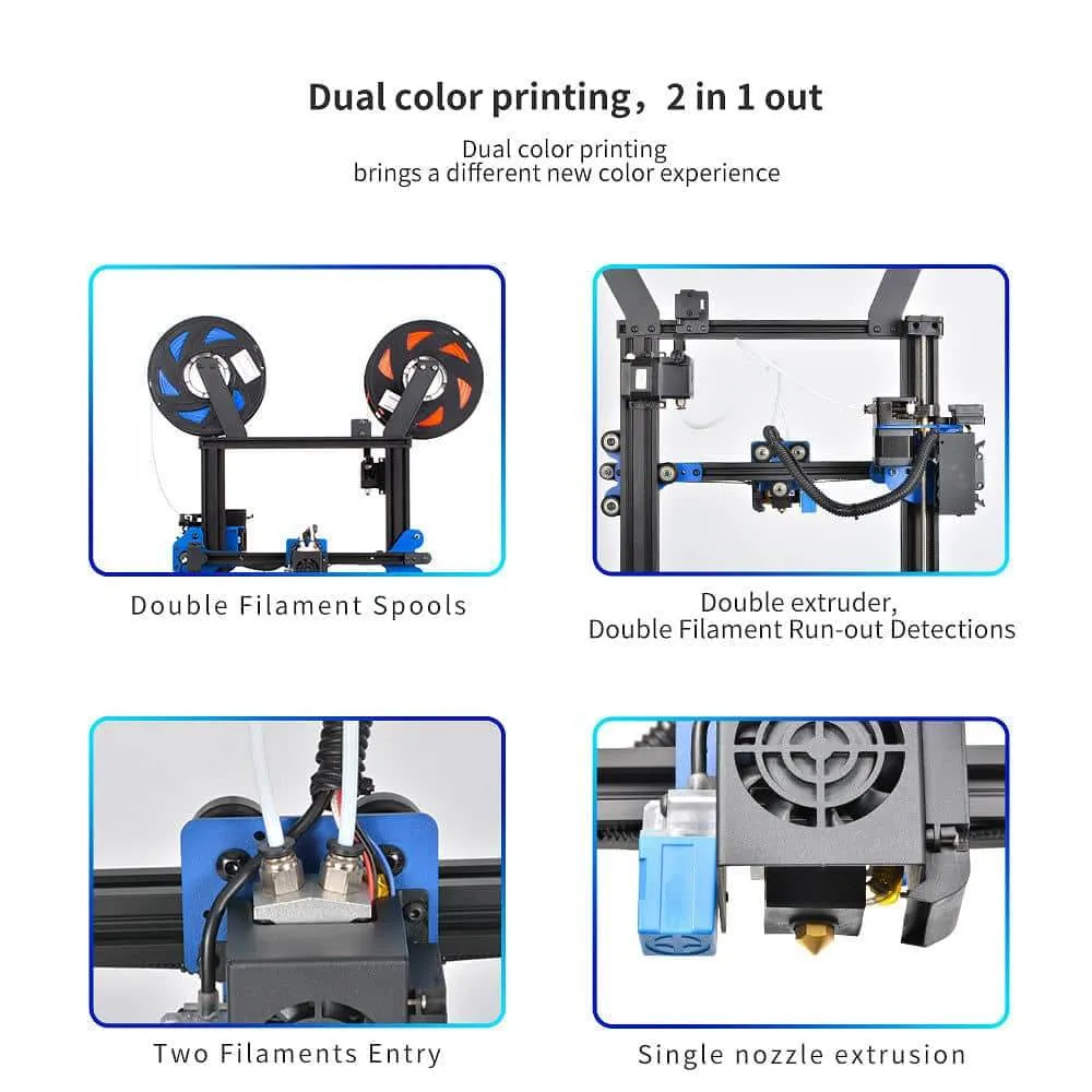 Tronxy XY-2 Pro 2E Dual Color 3D Printer Kit Print Size 255x255x245mm